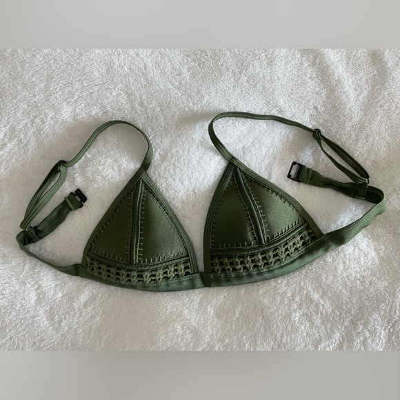 triangl swimwear Other - TRIANGL Swimwear Farrah Neoprene Bikini Top Olive Green Medium some wear